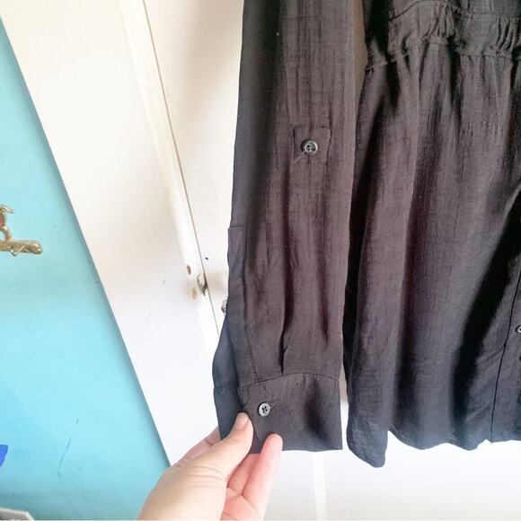 Anthropologie HD In Paris Carmina Tie Waist Tunic Top Dress Black Size Medium M - Picture 6 of 12